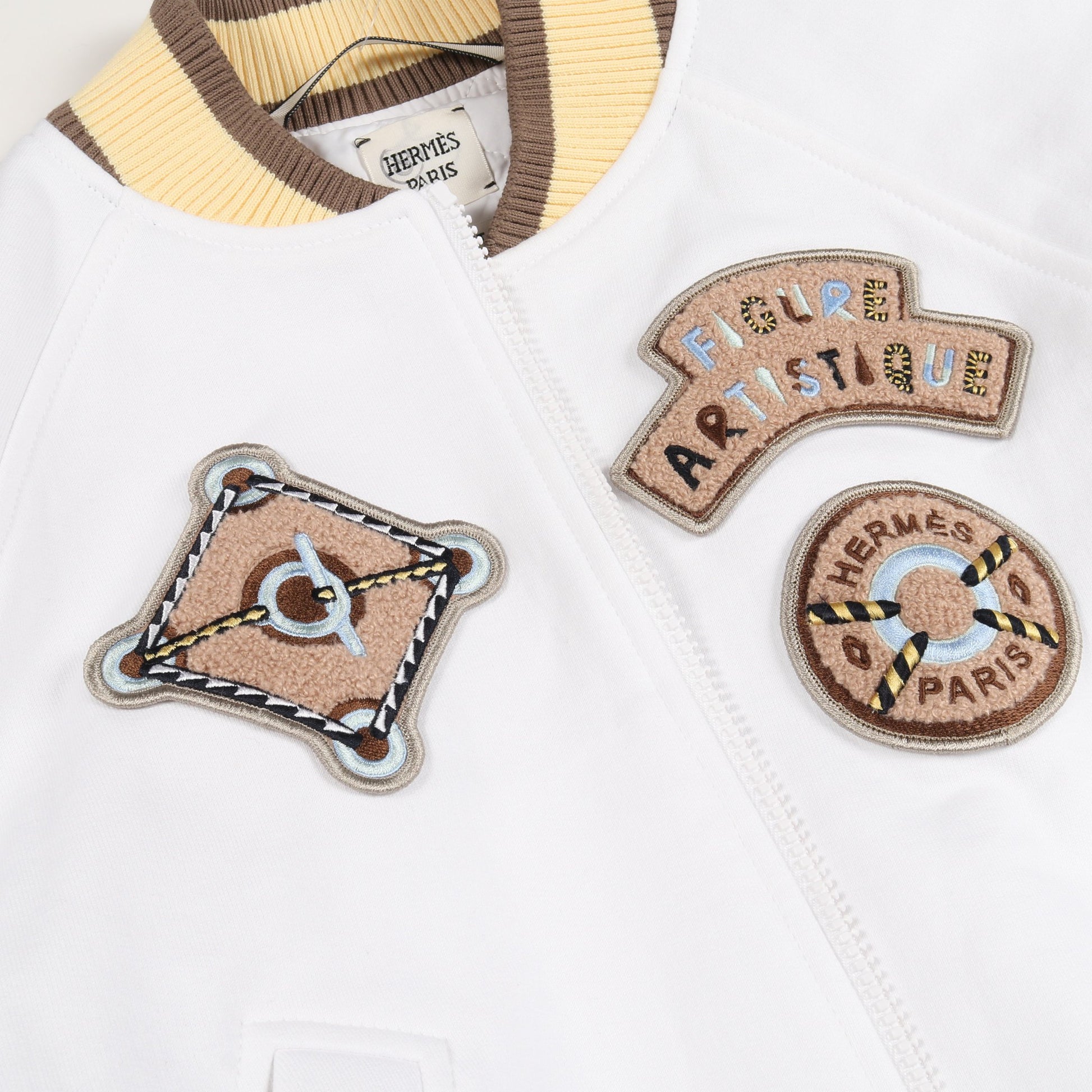 FIGURE ARTISTIQUE ブルゾン 刺繍 コットン ホワイト マルチカラー エルメス アウター HERMES