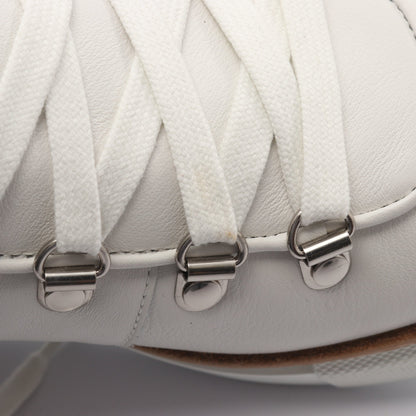 フロコン アンクル ブーツ レザー ムートン ホワイト ブラウン エルメス シューズ HERMES