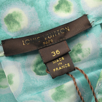シャツワンピース ナイロン シルク グリーン ルイヴィトン ワンピース LOUIS VUITTON