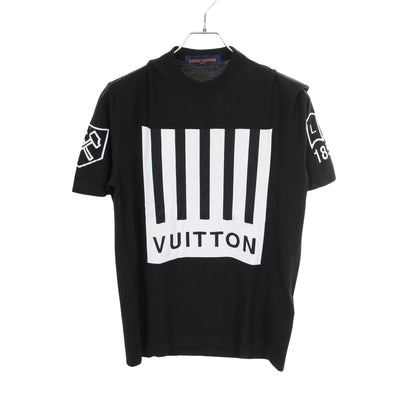 バーコードアンドアース ニット クルーネック 半袖 ウール ブラック マルチカラー ルイヴィトン トップス LOUIS VUITTON