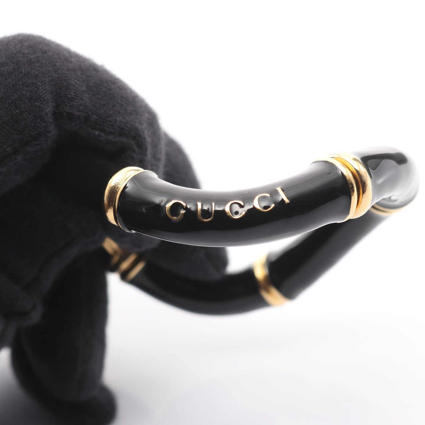 バンブー カフ ブレスレット GP ブラック ゴールド グッチ アクセサリー GUCCI
