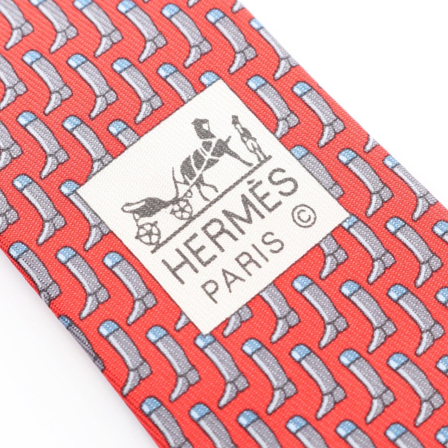 ネクタイ 総柄 シルク レッド エルメス 財布・小物 HERMES