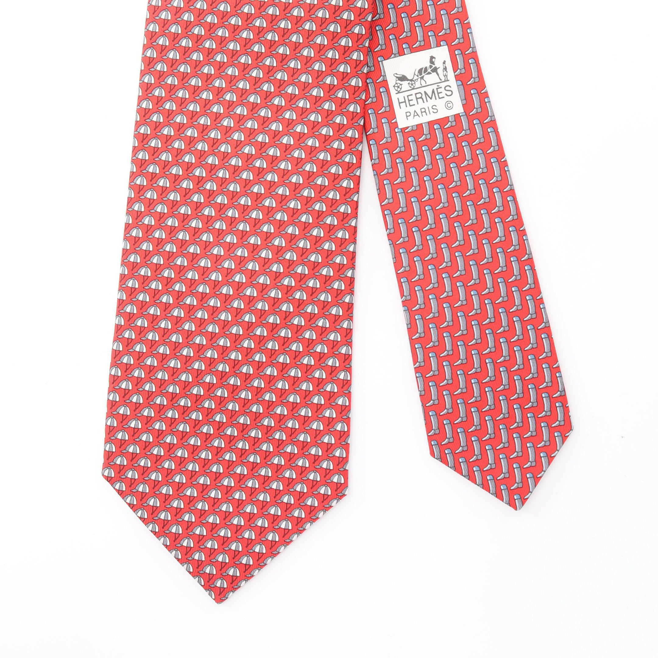 ネクタイ 総柄 シルク レッド エルメス – RECLO