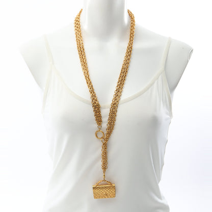 マトラッセ バッグモチーフ 3連 ネックレス GP ゴールド ヴィンテージ シャネル アクセサリー CHANEL