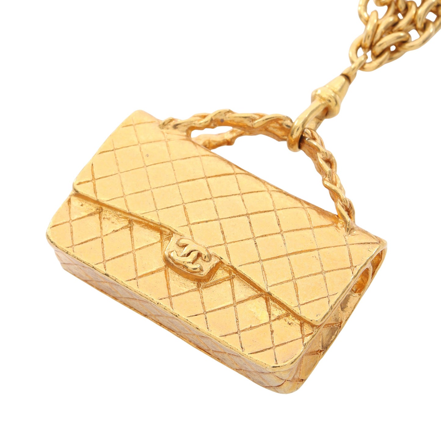 マトラッセ バッグモチーフ 3連 ネックレス GP ゴールド ヴィンテージ シャネル アクセサリー CHANEL