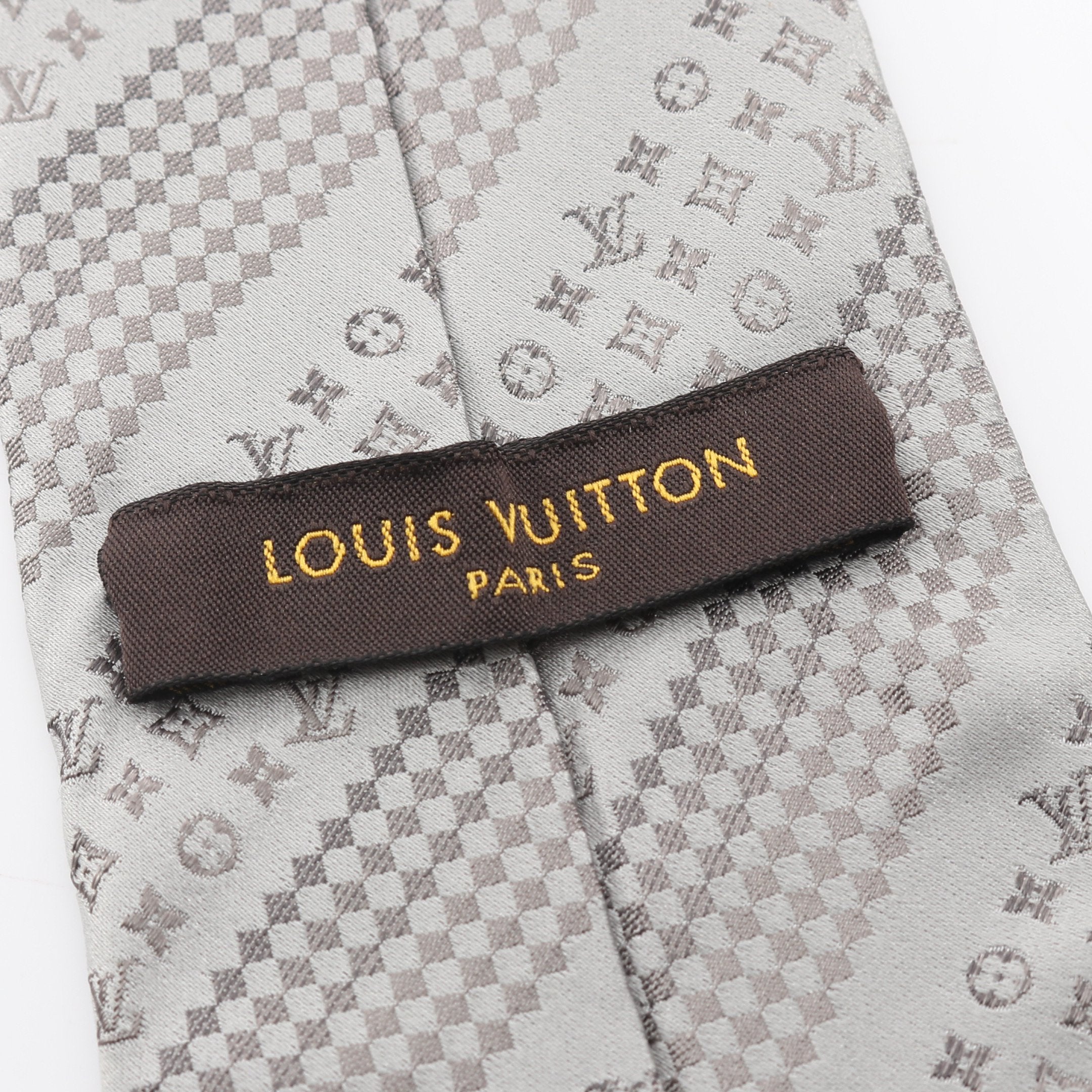 モノグラム ダミエ ネクタイ シルク グレー ルイヴィトン – RECLO