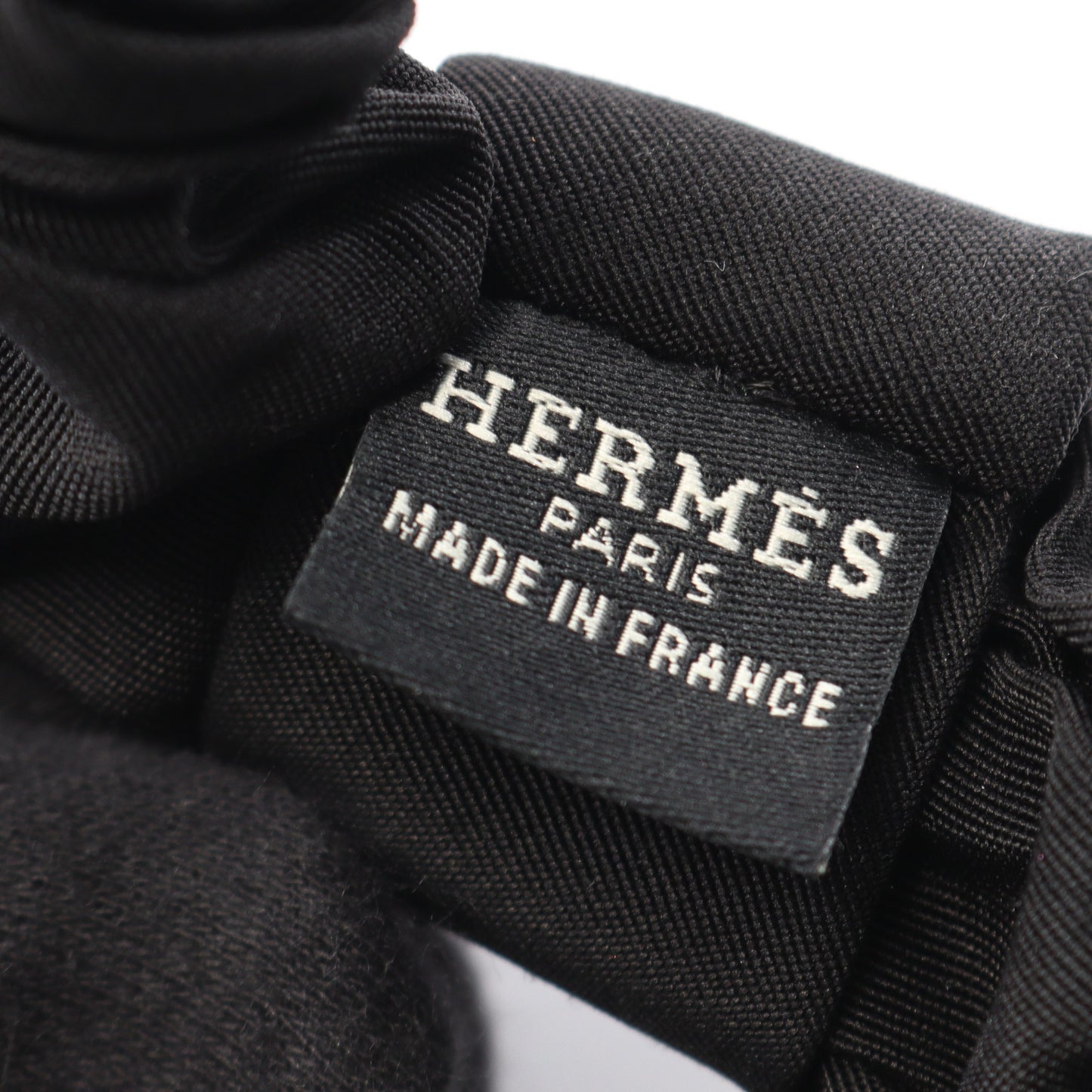 Knight Parade シュシュ ヘアアクセサリー 刺繍 ビーズ シルク ブラック エルメス アクセサリー HERMES