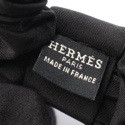 Knight Parade シュシュ ヘアアクセサリー 刺繍 ビーズ シルク ブラック エルメス アクセサリー HERMES