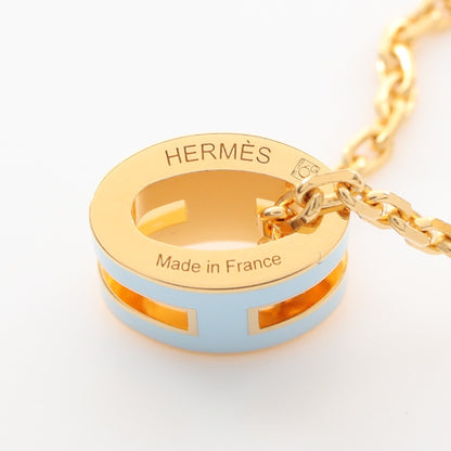 MINI POP H ミニポップアッシュ ネックレス GP ゴールド ライトブルー エルメス アクセサリー HERMES