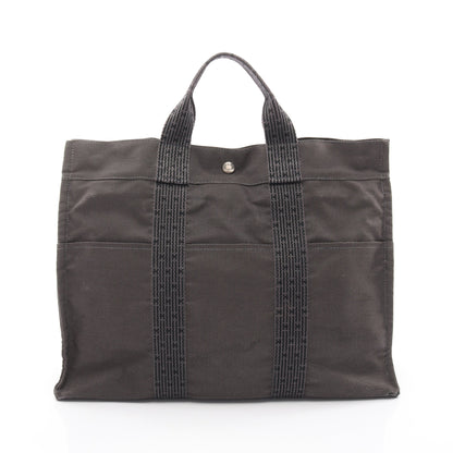 エールラインMM ハンドバッグ トートバッグ ナイロンキャンバス ダークグレー シルバー金具 エルメス バッグ HERMES