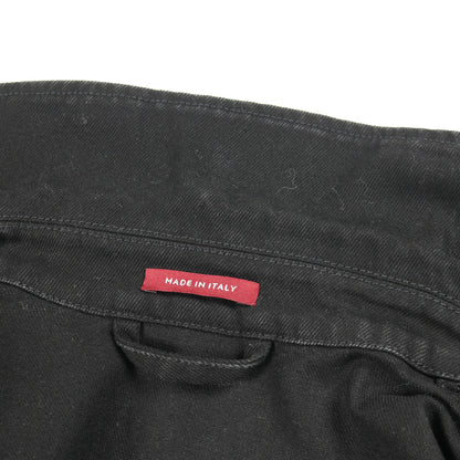 ラインストーンロゴ ジップアップ デニムジャケット コットン ブラック グッチ アウター GUCCI