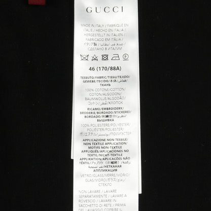 ラインストーンロゴ ジップアップ デニムジャケット コットン ブラック グッチ アウター GUCCI