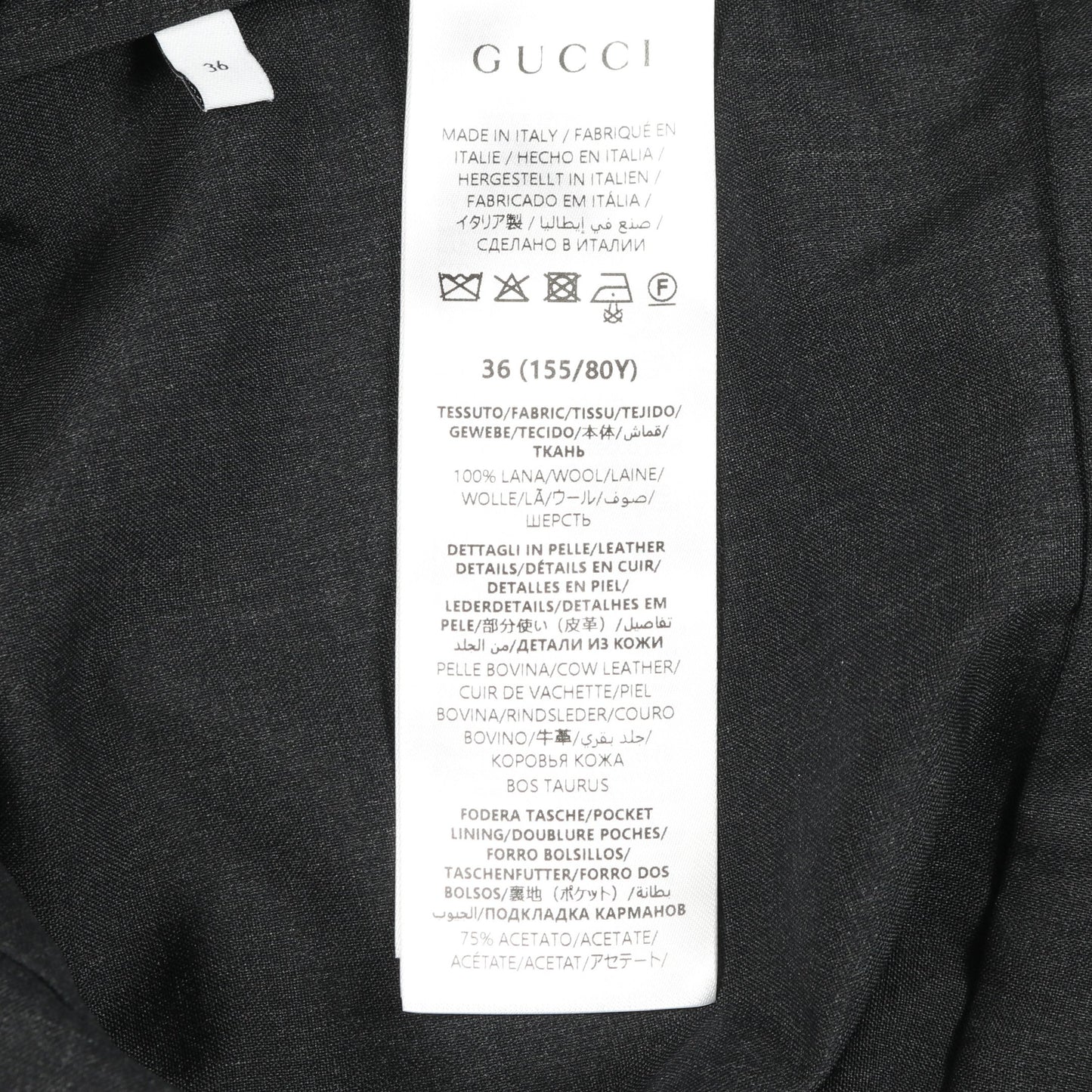 ホースビット付きウールドレス シャツワンピース ウール ダークグレー グッチ ワンピース GUCCI
