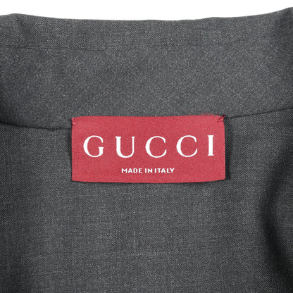 ホースビット付きウールドレス シャツワンピース ウール ダークグレー グッチ ワンピース GUCCI