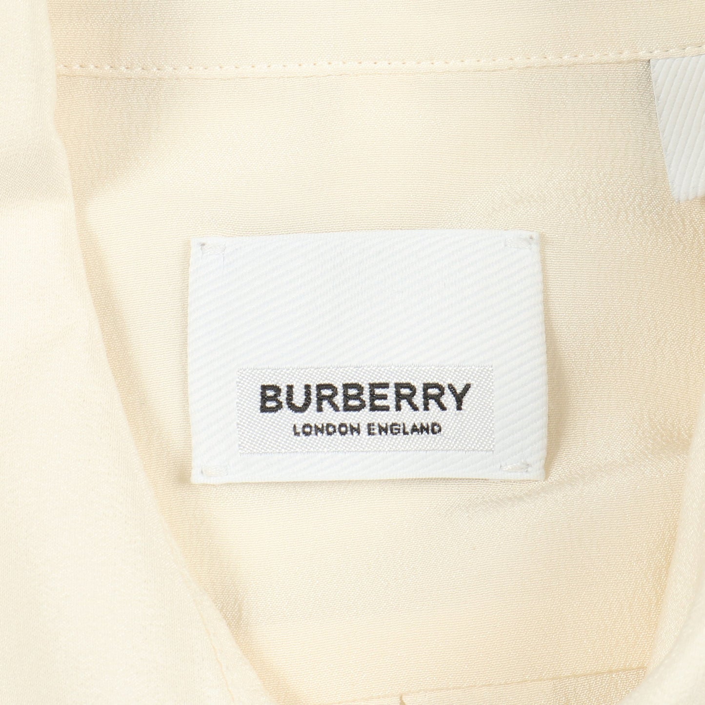 ホースフェリープリント ロゴ シャツ シルク オフホワイト ブラック バーバリー トップス BURBERRY