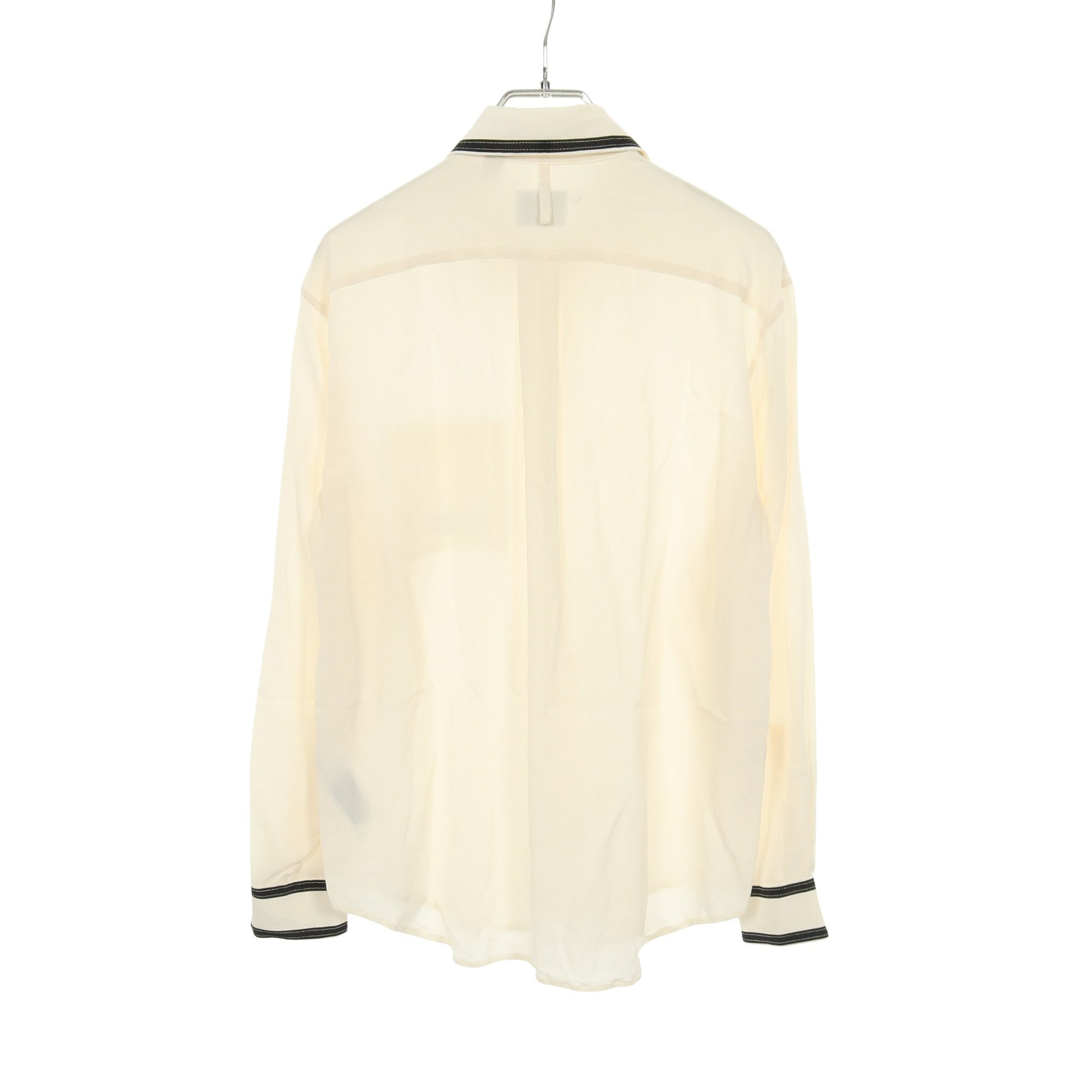 ホースフェリープリント ロゴ シャツ シルク オフホワイト ブラック バーバリー トップス BURBERRY