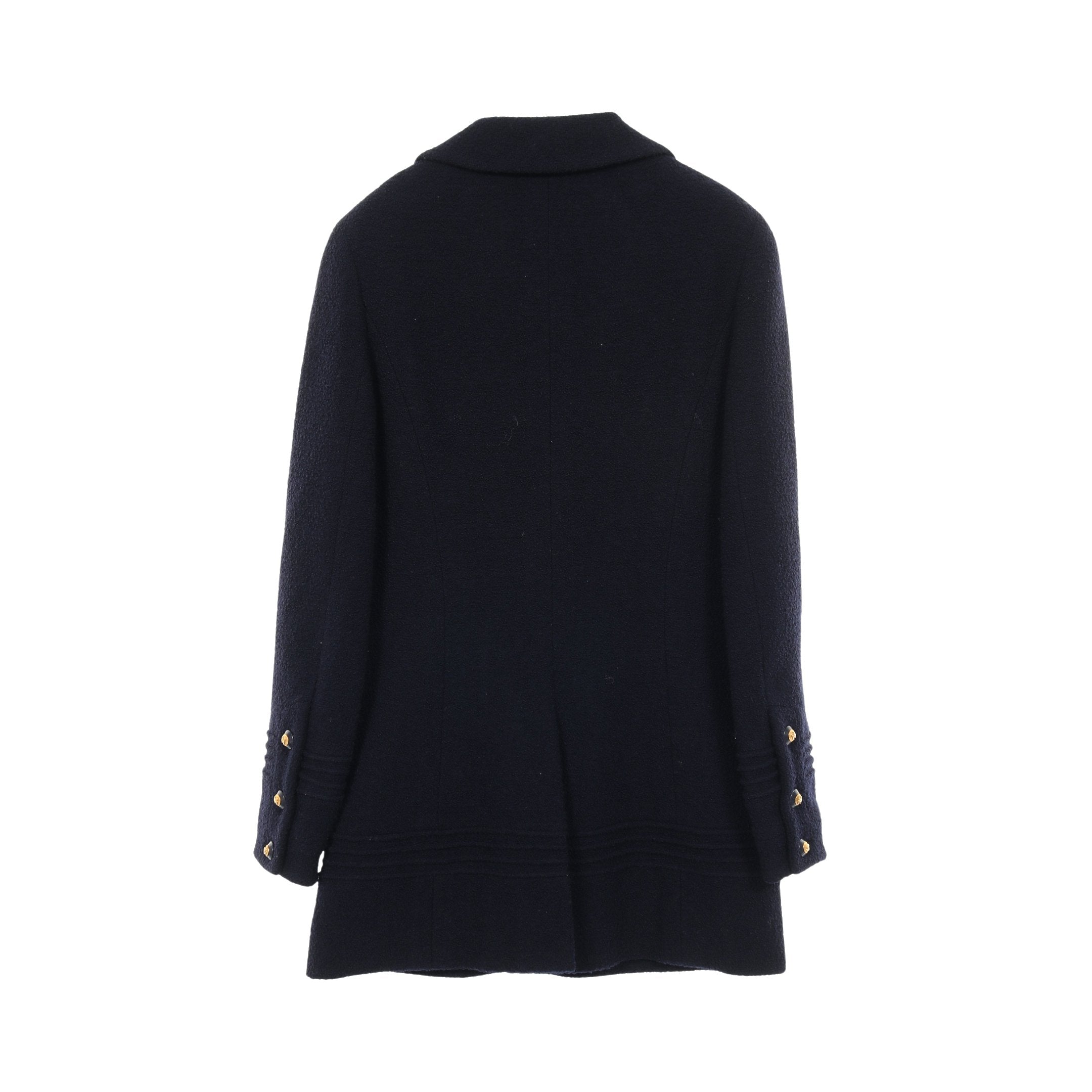 ココマークボタン ジャケット ウール ネイビー シャネル – RECLO