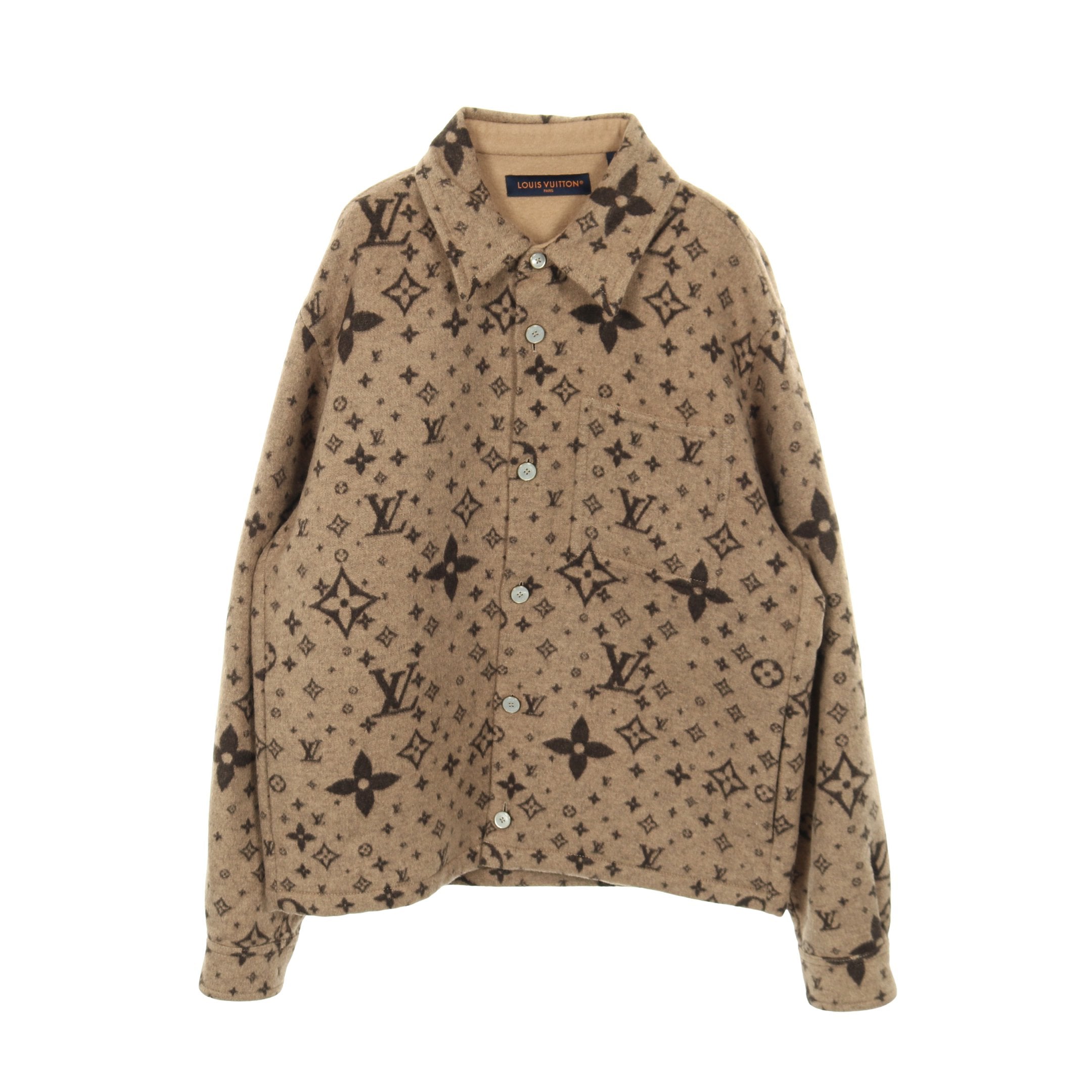 モノグラム シャツ ジャケット カバーオール ウール シルク カシミヤ