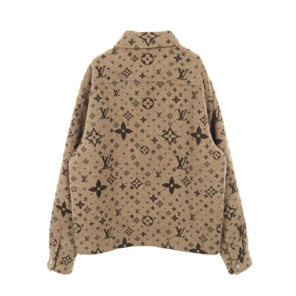 モノグラム シャツ ジャケット カバーオール ウール シルク カシミヤ ベージュ ブラウン ルイヴィトン アウター LOUIS VUITTON
