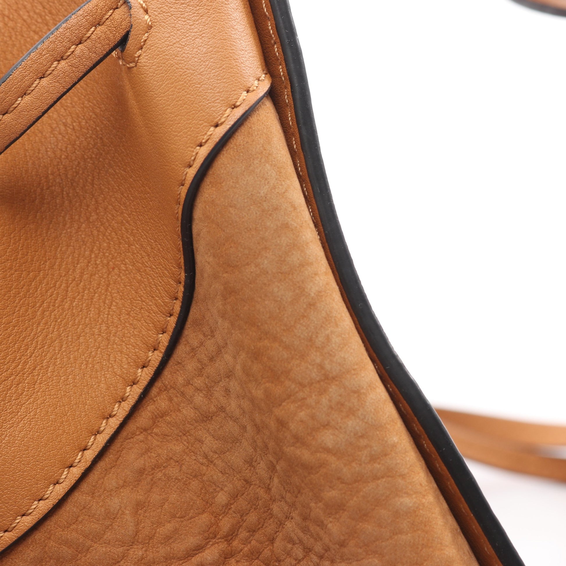 ハンモック ドローストリング スモール ショルダーバッグ レザー ヌバック ブラウン 2WAY ロエベ バッグ LOEWE