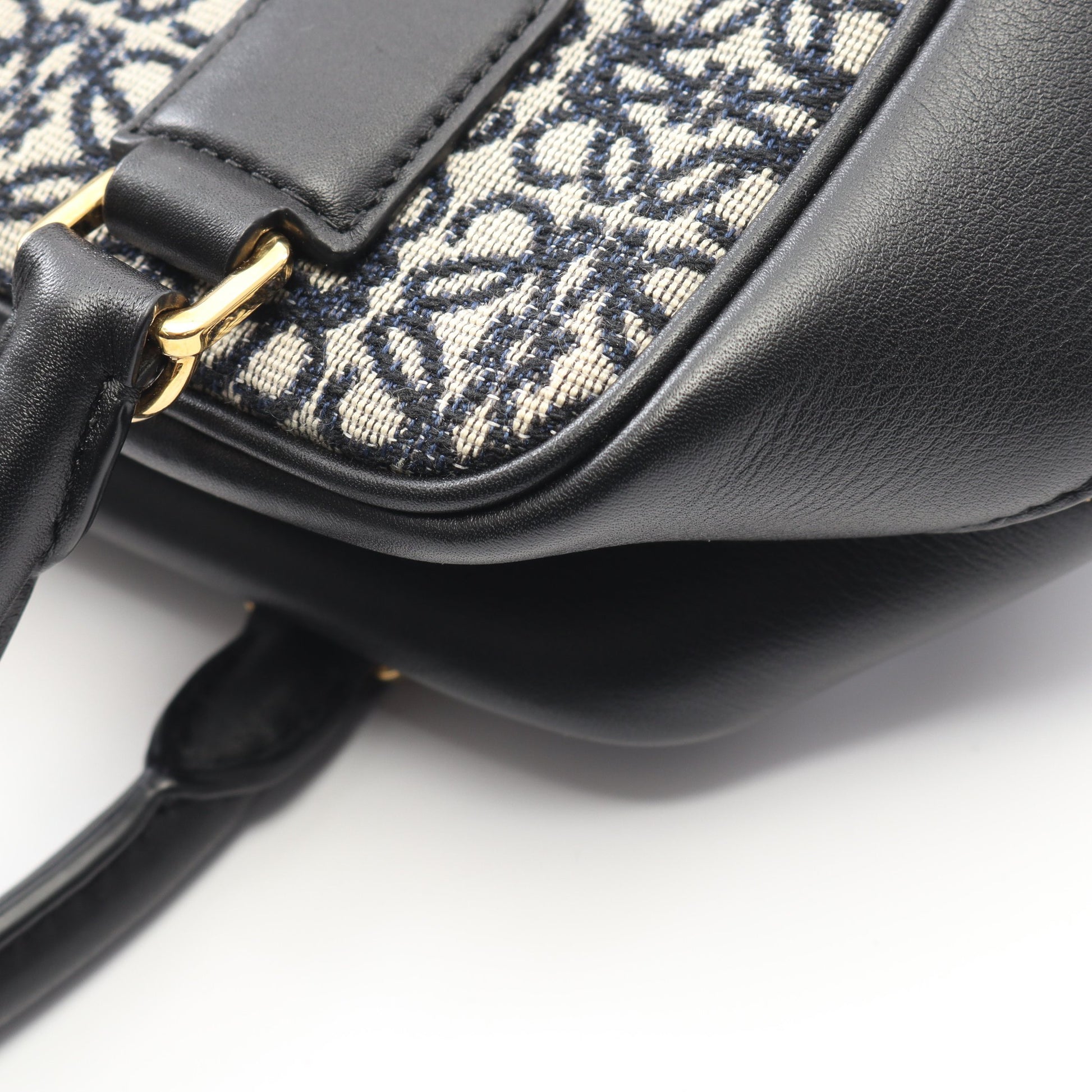 アマソナ19 ハンドバッグ キャンバス レザー ブラック ライトグレー 2WAY ロエベ バッグ LOEWE