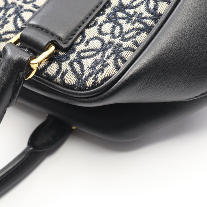 アマソナ19 ハンドバッグ キャンバス レザー ブラック ライトグレー 2WAY ロエベ バッグ LOEWE