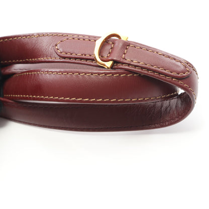 マストライン ショルダーバッグ レザー ボルドー 巾着 カルティエ バッグ Cartier