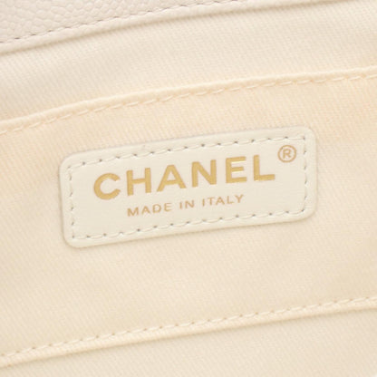 マトラッセ バケットバッグ ショルダーバッグ キャビアスキン オフホワイト ゴールド金具 シャネル バッグ CHANEL