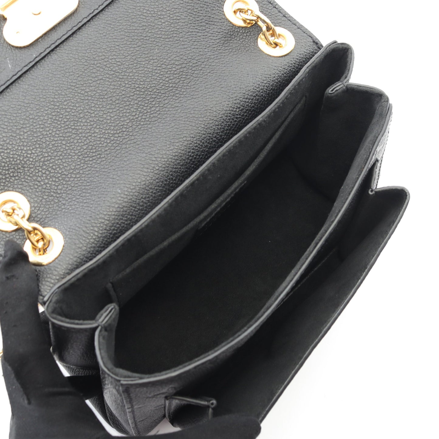 ヴァヴァンBB モノグラムアンプラント ノワール Wチェーンショルダーバッグ レザー ブラック ルイヴィトン バッグ LOUIS VUITTON