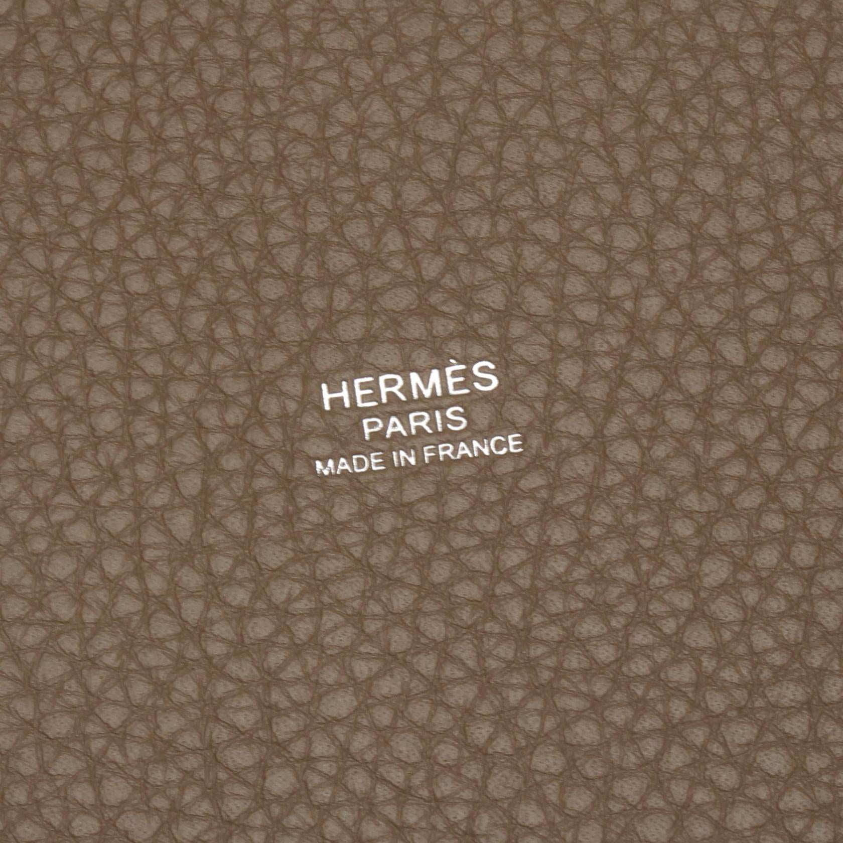 ピコタンロックMM エトゥープ ハンドバッグ トリヨンクレマンス グレーブラウン シルバー金具 W刻印 エルメス バッグ HERMES