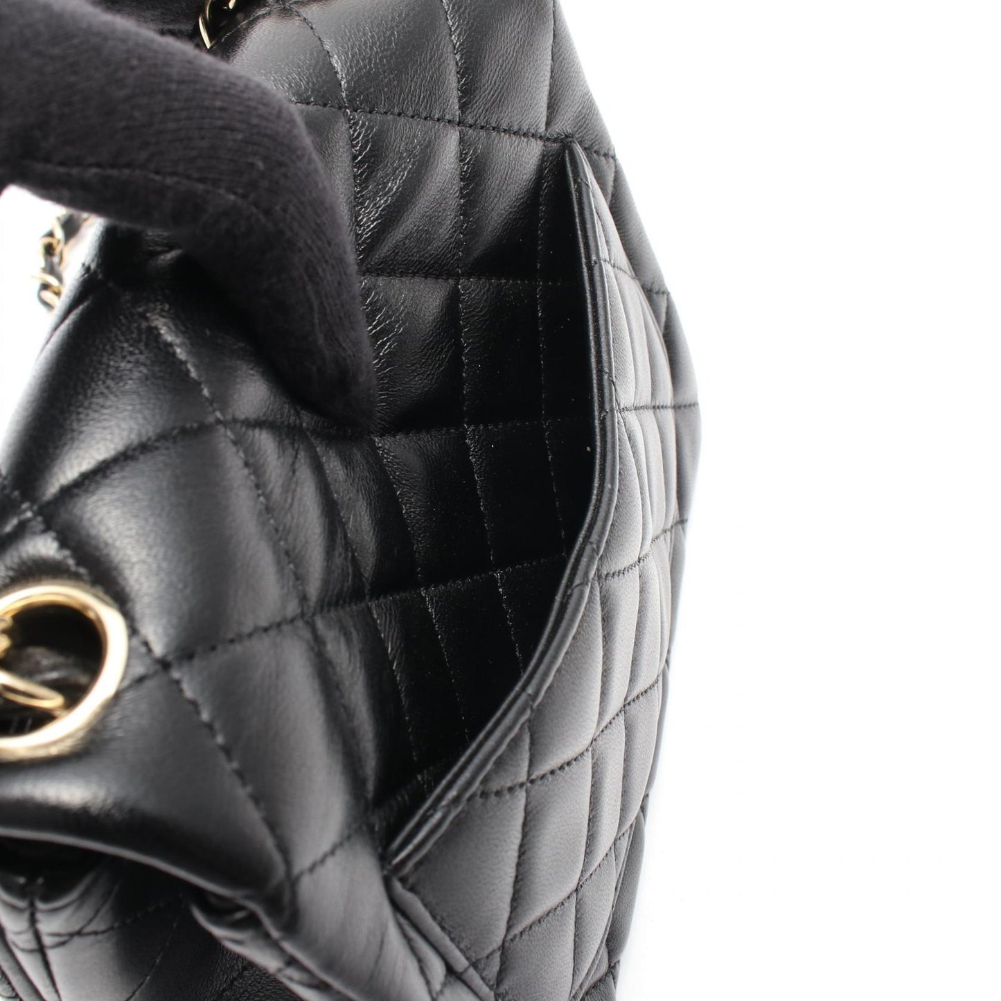 ミニマトラッセ チェーンショルダーバッグ ラムスキン ブラック ゴールド金具 シャネル バッグ CHANEL