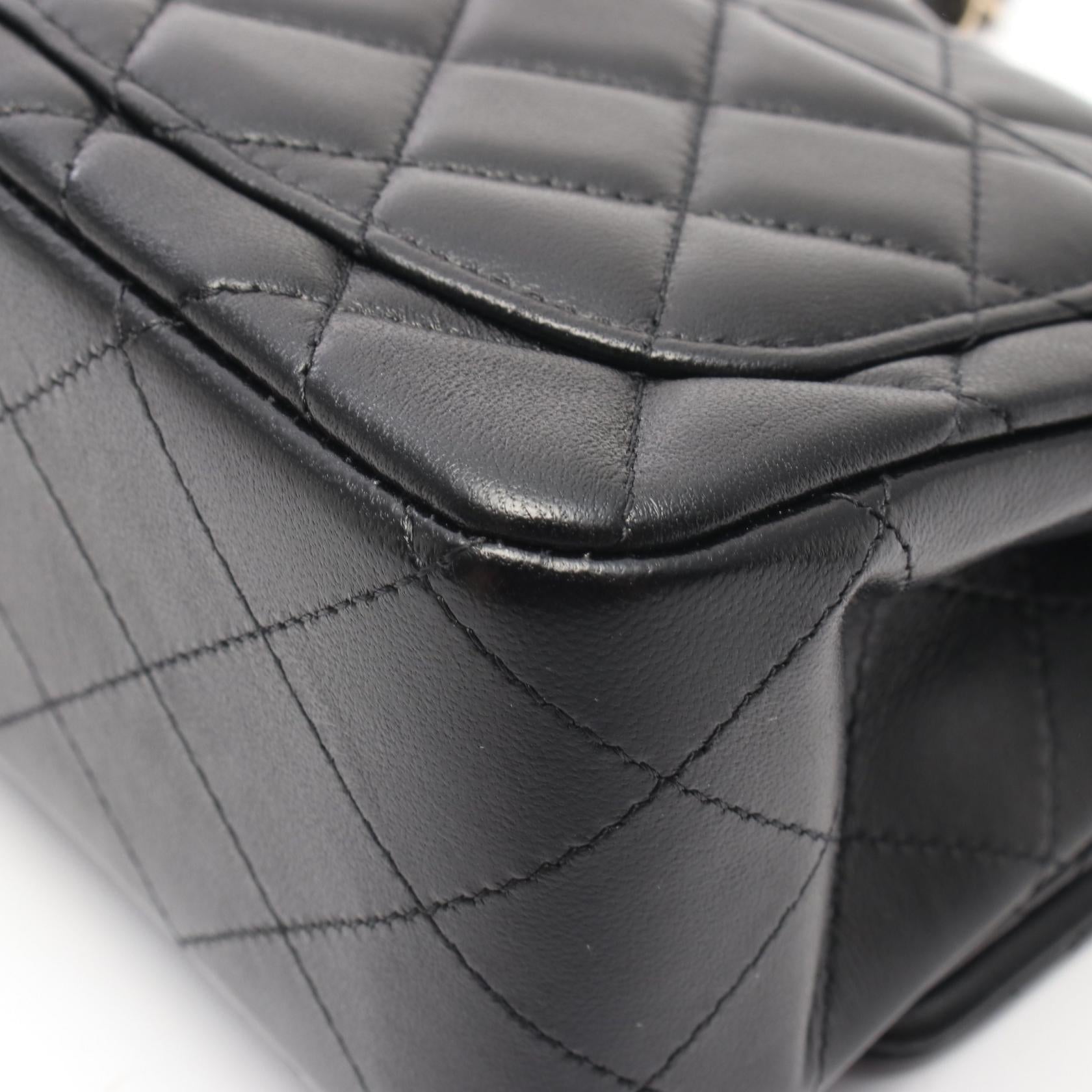 ミニマトラッセ チェーンショルダーバッグ ラムスキン ブラック ゴールド金具 シャネル バッグ CHANEL