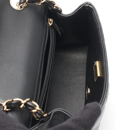ミニマトラッセ チェーンショルダーバッグ ラムスキン ブラック ゴールド金具 シャネル バッグ CHANEL