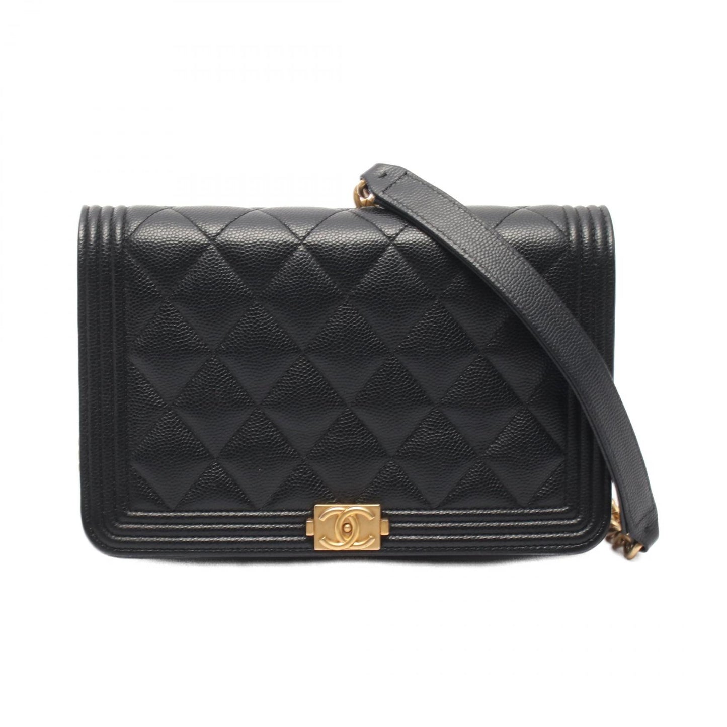 ボーイシャネル マトラッセ チェーンウォレット キャビアスキン ブラック ゴールド金具 シャネル バッグ CHANEL