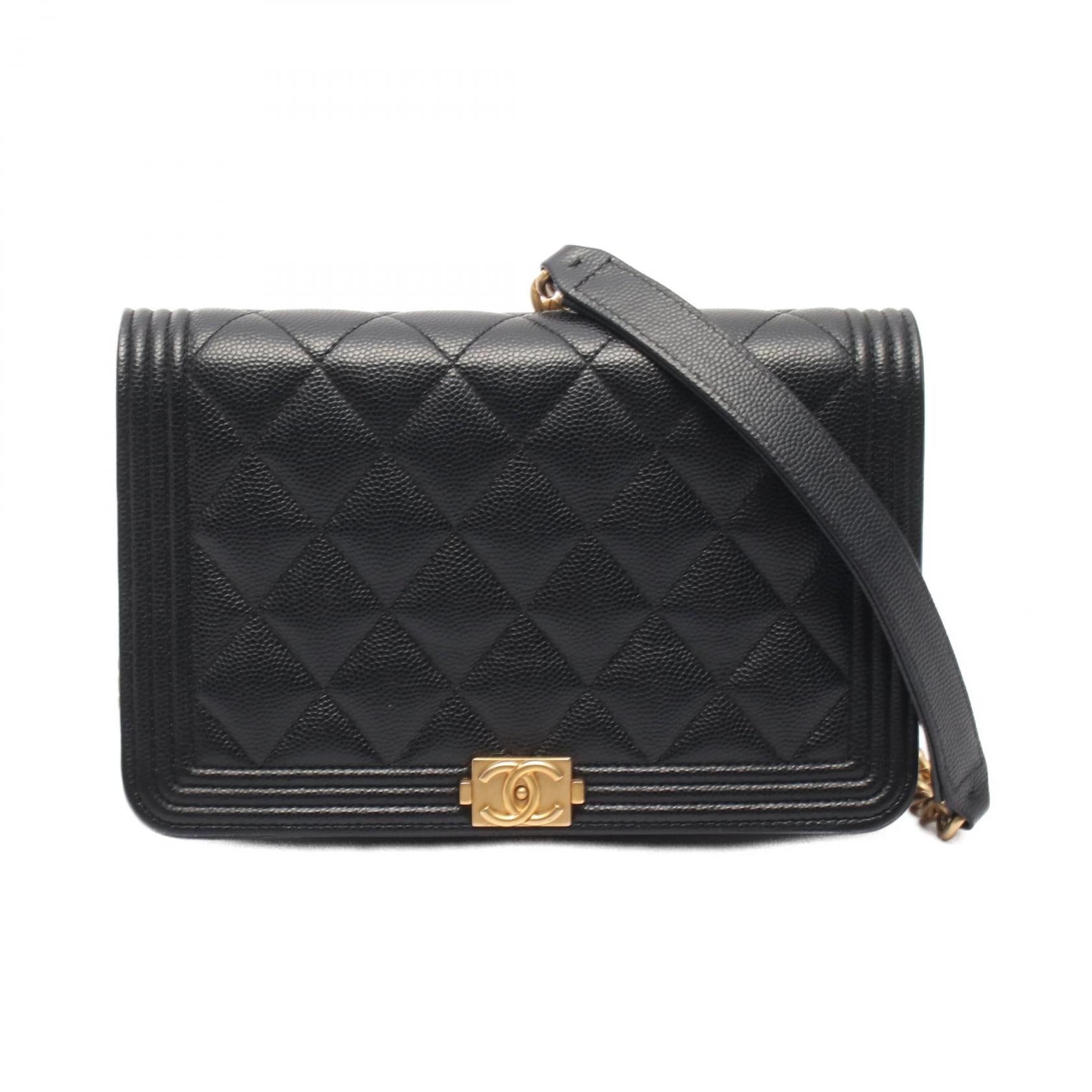 ボーイシャネル マトラッセ チェーンウォレット キャビアスキン ブラック ゴールド金具 シャネル バッグ CHANEL