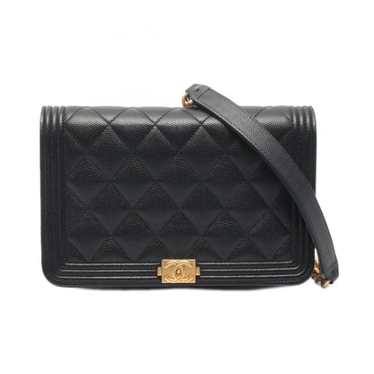 ボーイシャネル マトラッセ チェーンウォレット キャビアスキン ブラック ゴールド金具 シャネル バッグ CHANEL