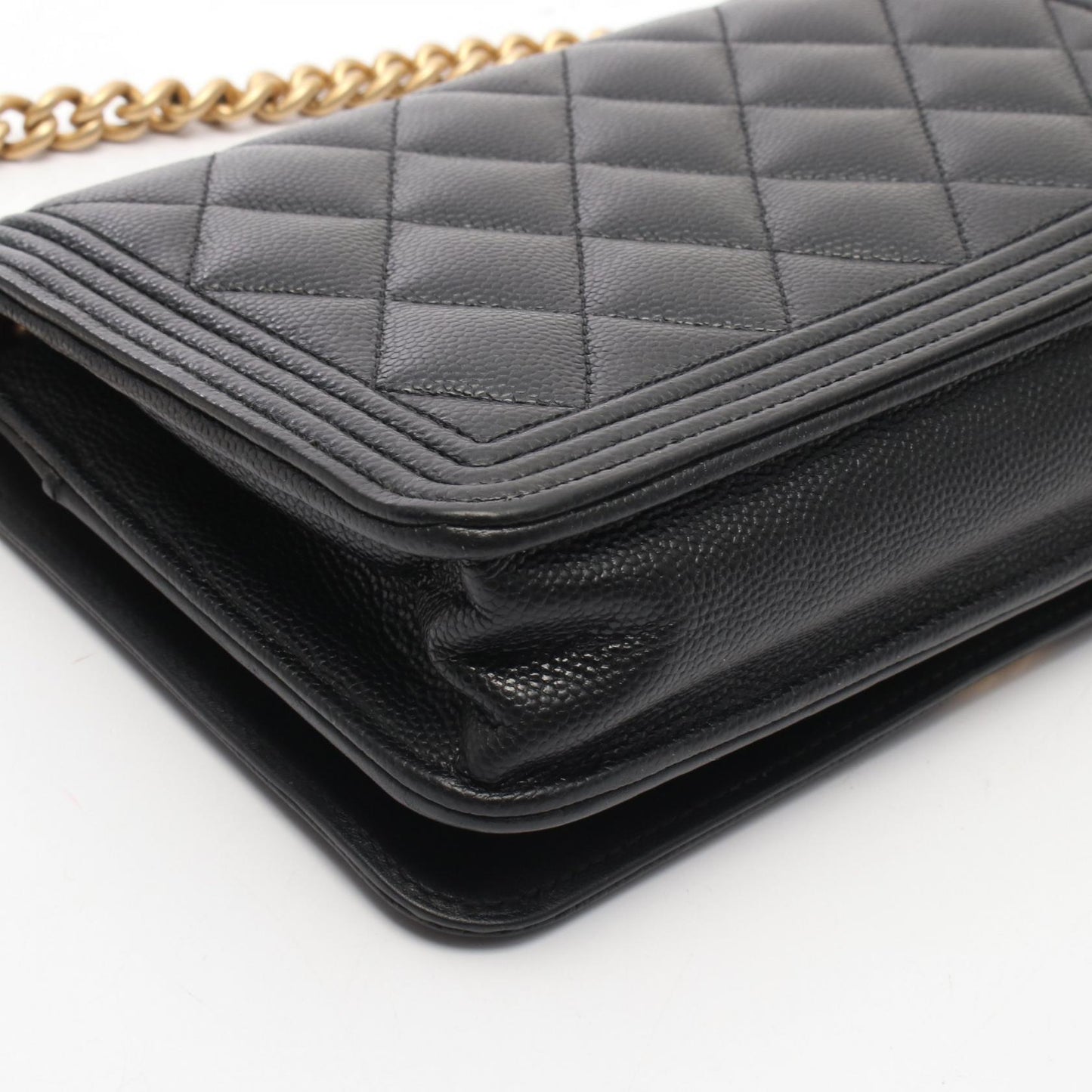 ボーイシャネル マトラッセ チェーンウォレット キャビアスキン ブラック ゴールド金具 シャネル バッグ CHANEL