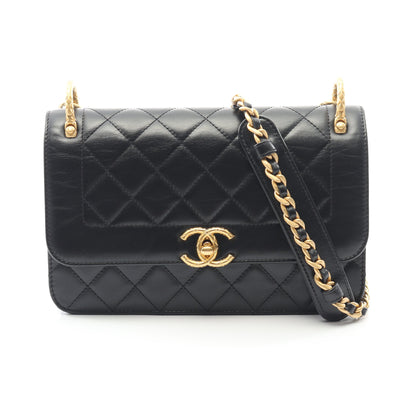 マトラッセ チェーンショルダーバッグ レザー ブラック ゴールド金具 シャネル バッグ CHANEL