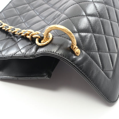 マトラッセ チェーンショルダーバッグ レザー ブラック ゴールド金具 シャネル バッグ CHANEL