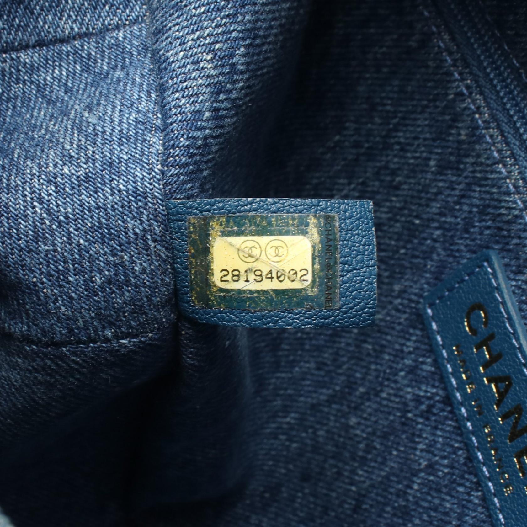 ボディバッグ デニム ボア ブルー ホワイト ゴールド金具 シャネル バッグ CHANEL