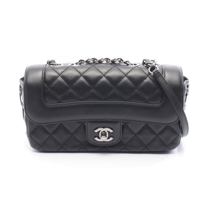 マトラッセ チェーンショルダーバッグ レースアップ レザー ブラック シルバー金具 シャネル バッグ CHANEL