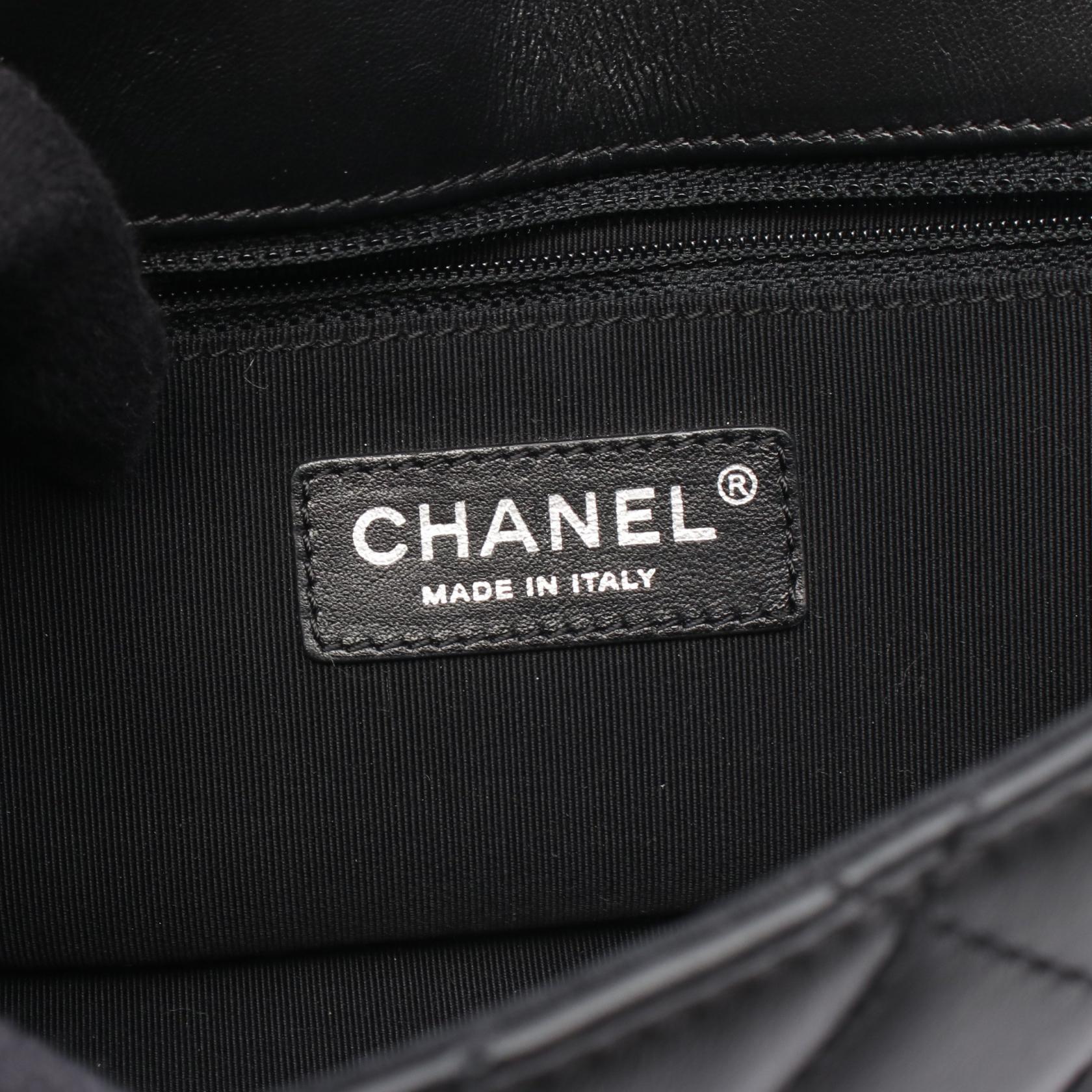 マトラッセ チェーンショルダーバッグ レースアップ レザー ブラック シルバー金具 シャネル バッグ CHANEL