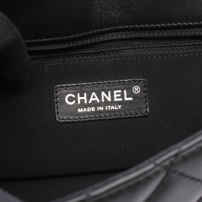 マトラッセ チェーンショルダーバッグ レースアップ レザー ブラック シルバー金具 シャネル バッグ CHANEL