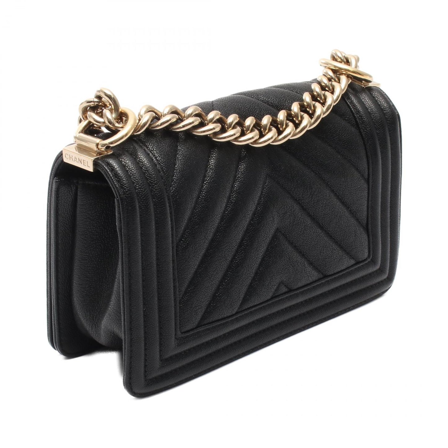 ボーイシャネル スモール チェーンショルダーバッグ レザー ブラック ゴールド金具 シャネル バッグ CHANEL