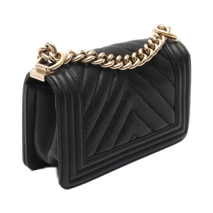 ボーイシャネル スモール チェーンショルダーバッグ レザー ブラック ゴールド金具 シャネル バッグ CHANEL
