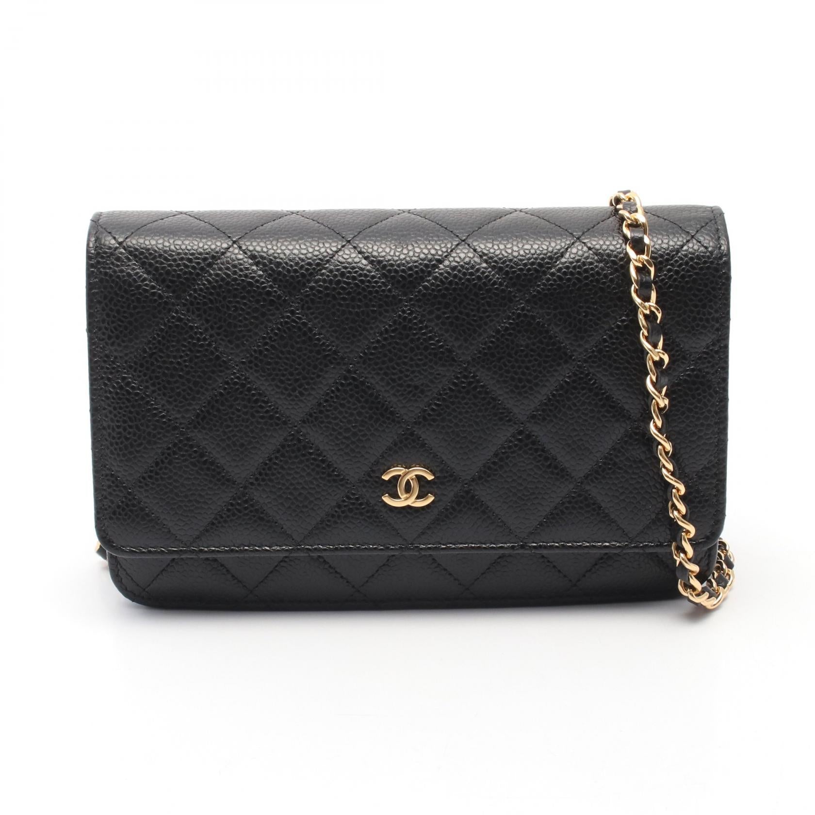 マトラッセ チェーンウォレット キャビアスキン ブラック ゴールド金具 シャネル バッグ CHANEL