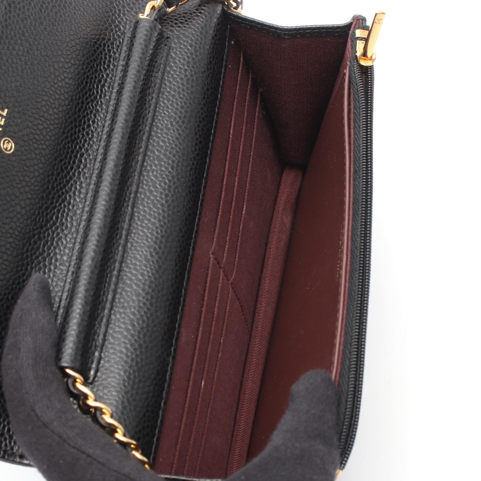 マトラッセ チェーンウォレット キャビアスキン ブラック ゴールド金具 シャネル バッグ CHANEL