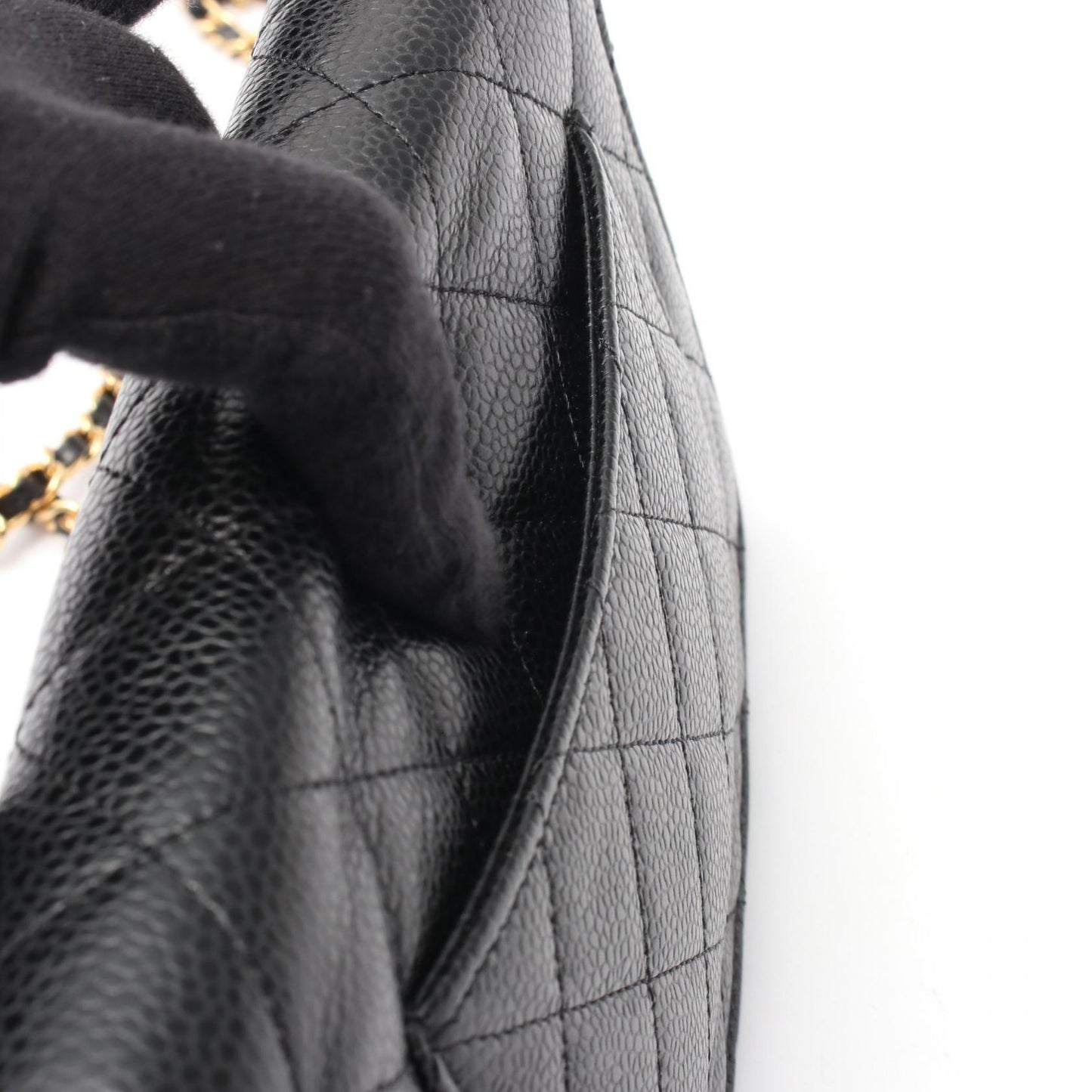 マトラッセ チェーンウォレット キャビアスキン ブラック ゴールド金具 シャネル バッグ CHANEL