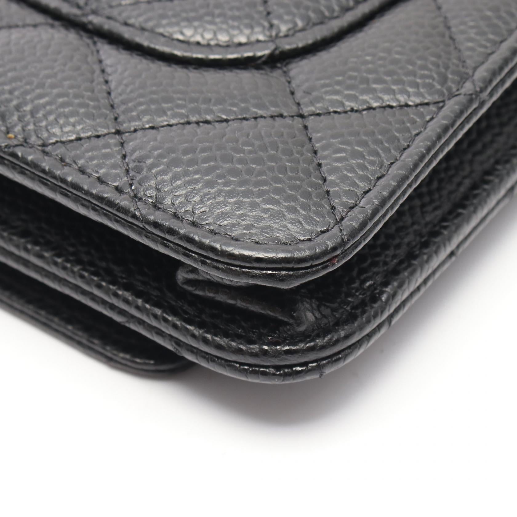 マトラッセ チェーンウォレット キャビアスキン ブラック ゴールド金具 シャネル バッグ CHANEL
