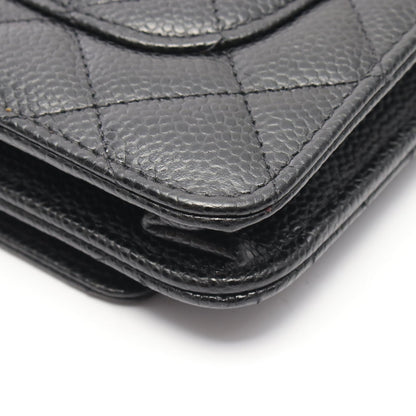 マトラッセ チェーンウォレット キャビアスキン ブラック ゴールド金具 シャネル バッグ CHANEL